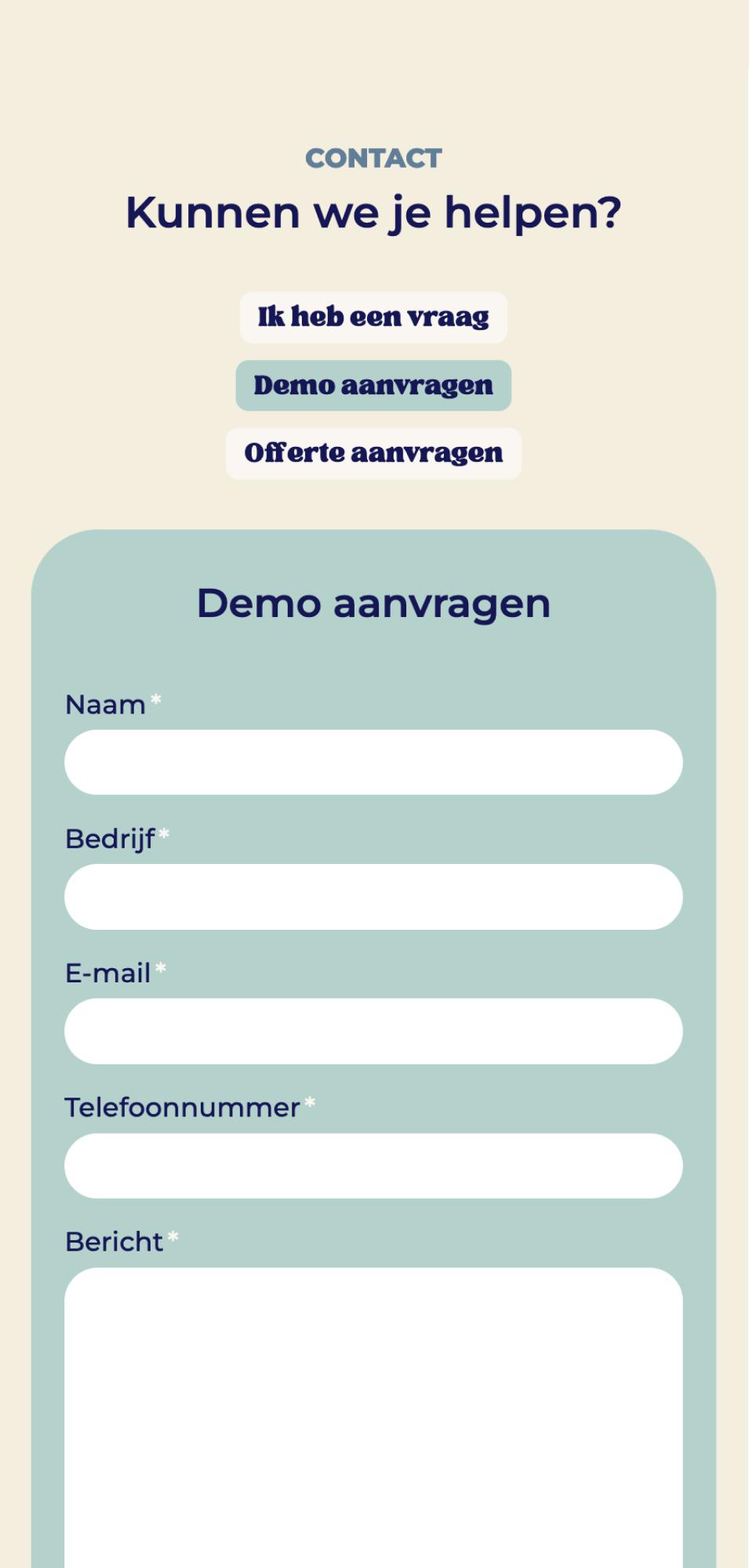 Contactpagina webdesign voor Swipe4Work