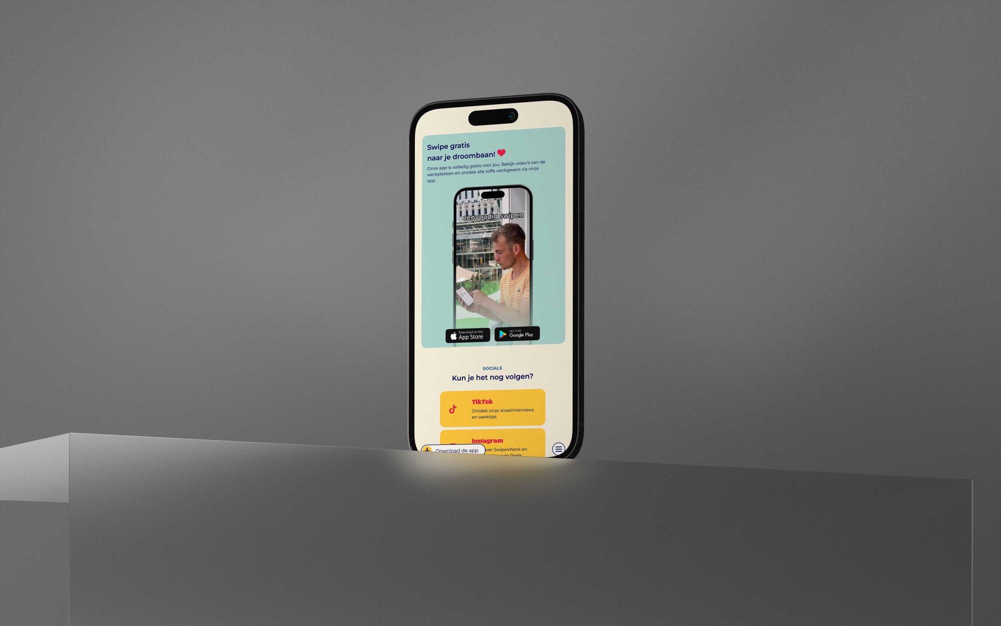 Mobiel webdesign voor Swipe4Work
