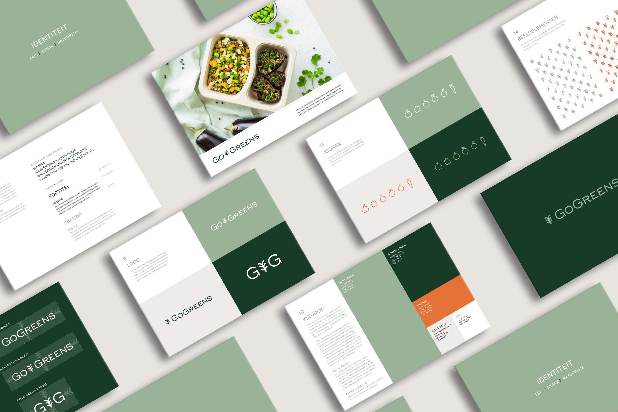 GoGreens vega en vegan gerechten huisstijl richtlijnen