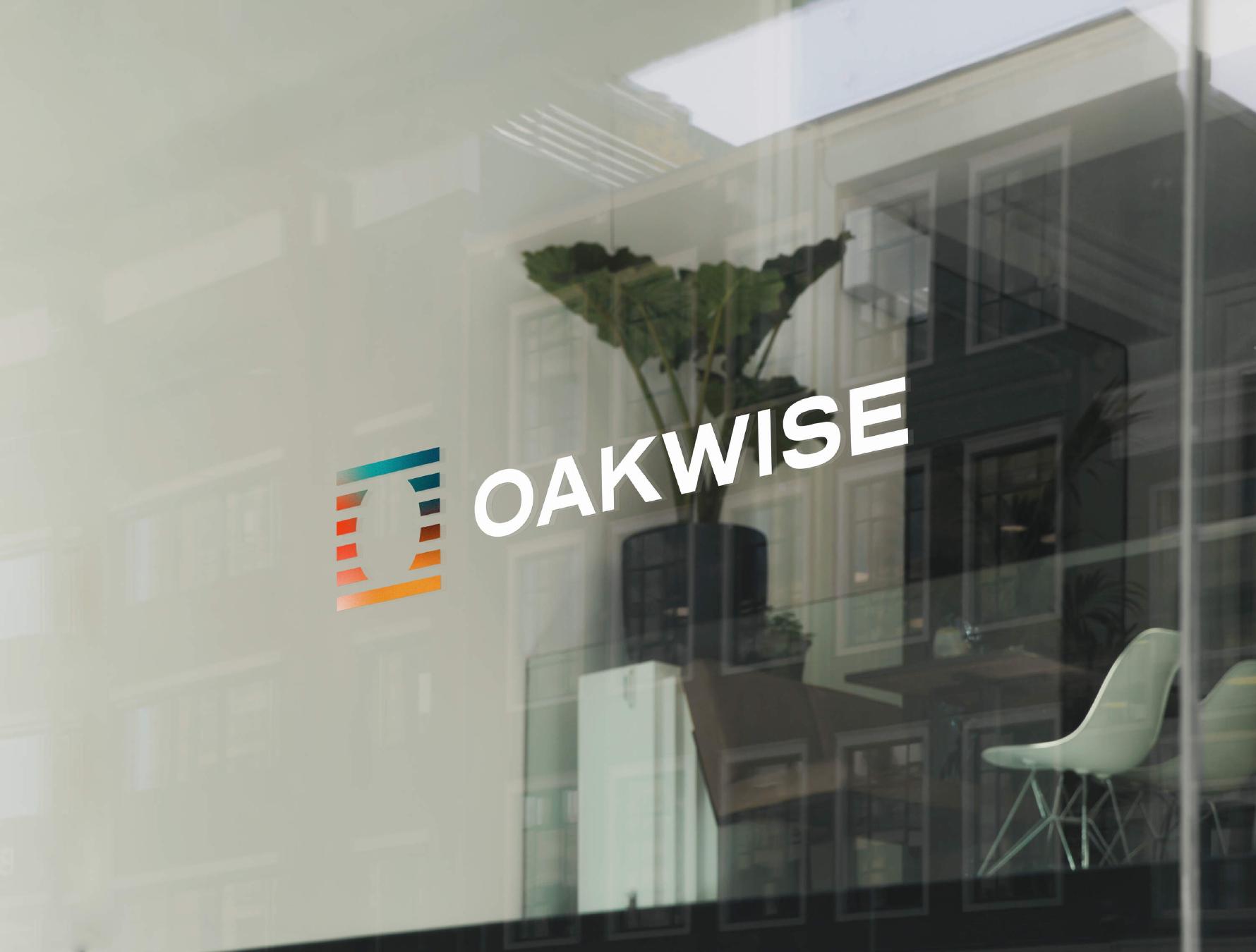 Logo design mockup voor Oakwise media