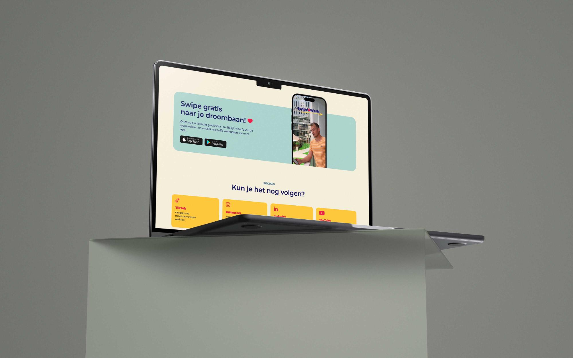 Desktop webdesign voor Swipe4Work